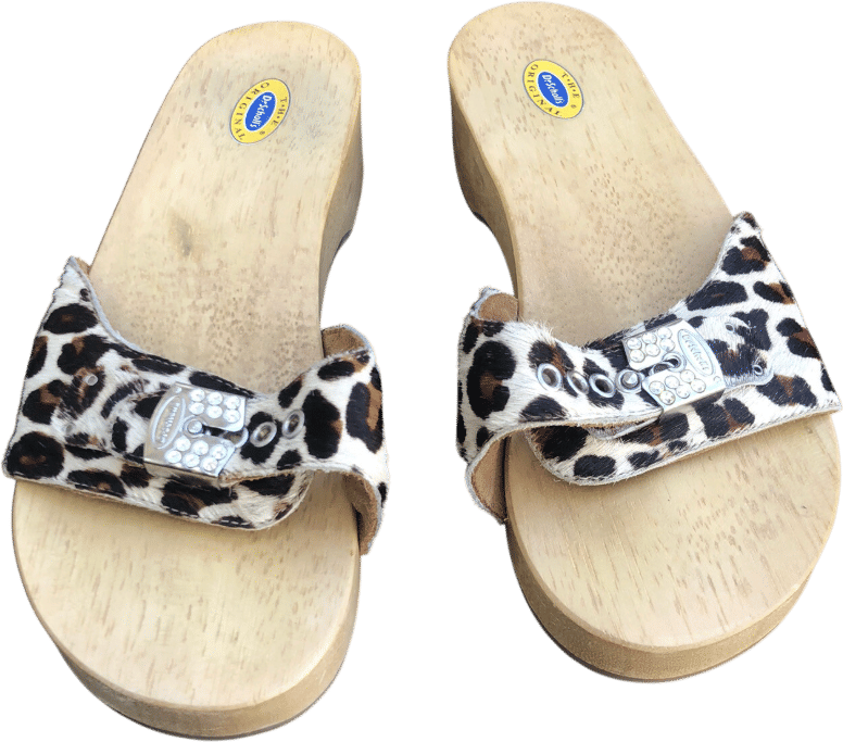 Dr. Scholls Leopard Wooden Sandals