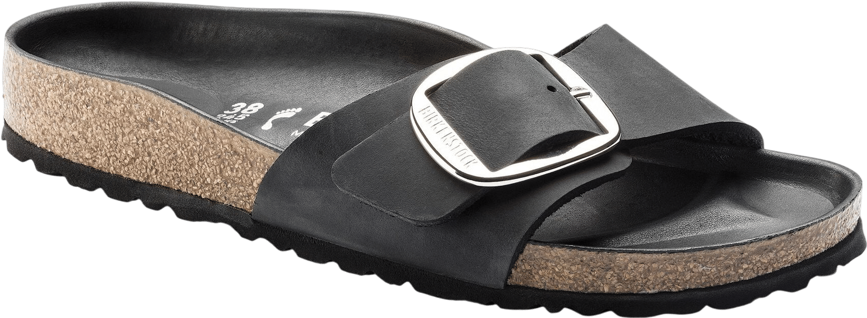 Madrid Big Buckle Oiled Leather Black