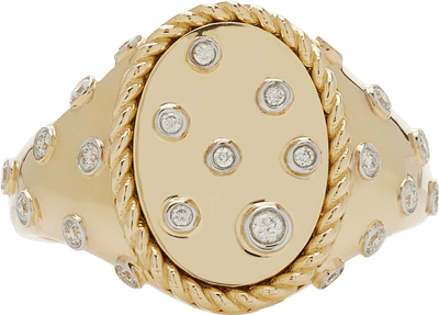 Yellow Gold Diamond Signet Ring