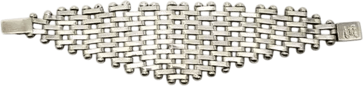 Taxco Mexico Sterling Silver Woven Lattice Bracelet