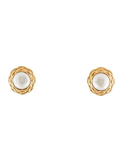 Vintage Faux Pearl Clip-On Earrings