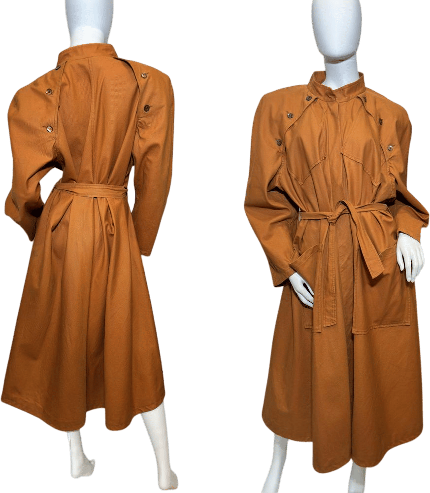 Vintage Laura Biagiotti Trench Coat: 1980s Italian Cotton, Size M