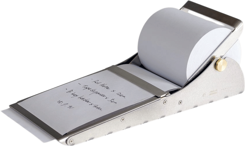 Desktop Roll Note Pad: Stainless Steel