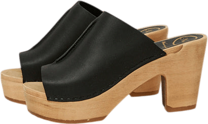 No.6 Front Seam Clog on Platform in Black