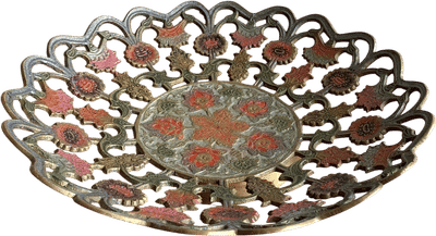 Brass Floral Enamel Bowl
