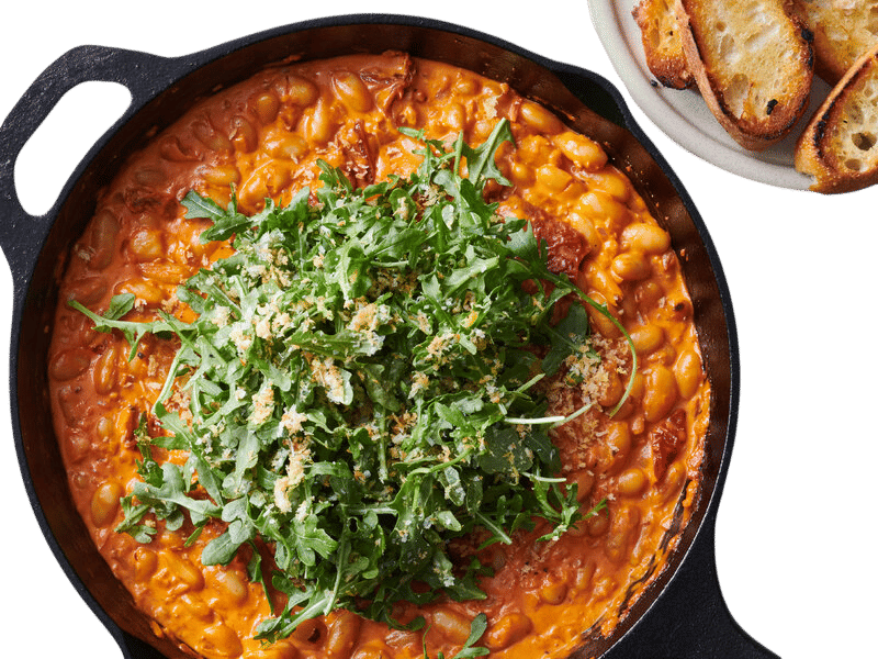 Creamy, Spicy Tomato Beans and Greens Recipe
