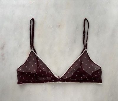 Vintage 2000 Silk Polka Dot Bralette