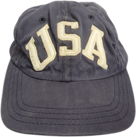 Vtg Ralph Lauren Hat Cap Mens Fitted Blue Polo Sport Stadium Flag Crest USA Made