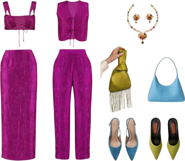 PDKF Fuschia silk set