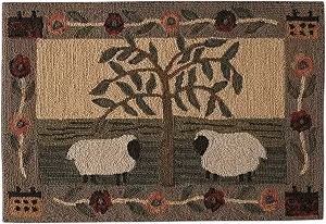 Park Designs Willow and Sheep Hooked Rug