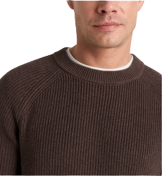 Quince Men's Organic Cotton Ribbed Crewneck Sweater in Navy