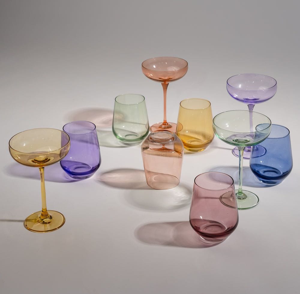 Estelle Colored Glass Hand-Blown Colored Glass