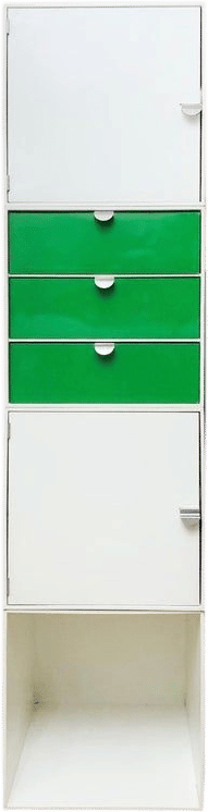 Vintage Palaset Palanox Modular Storage Box Set of 4, Green White, Finland, 1972