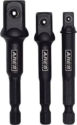ARES 70000-3-Inch Impact Grade Socket Adapter Set - Turns Impact Drill Driver into High Speed Socket Driver - 1/4-Inch, 3/8-Inch, and 1/2-Inch Drive