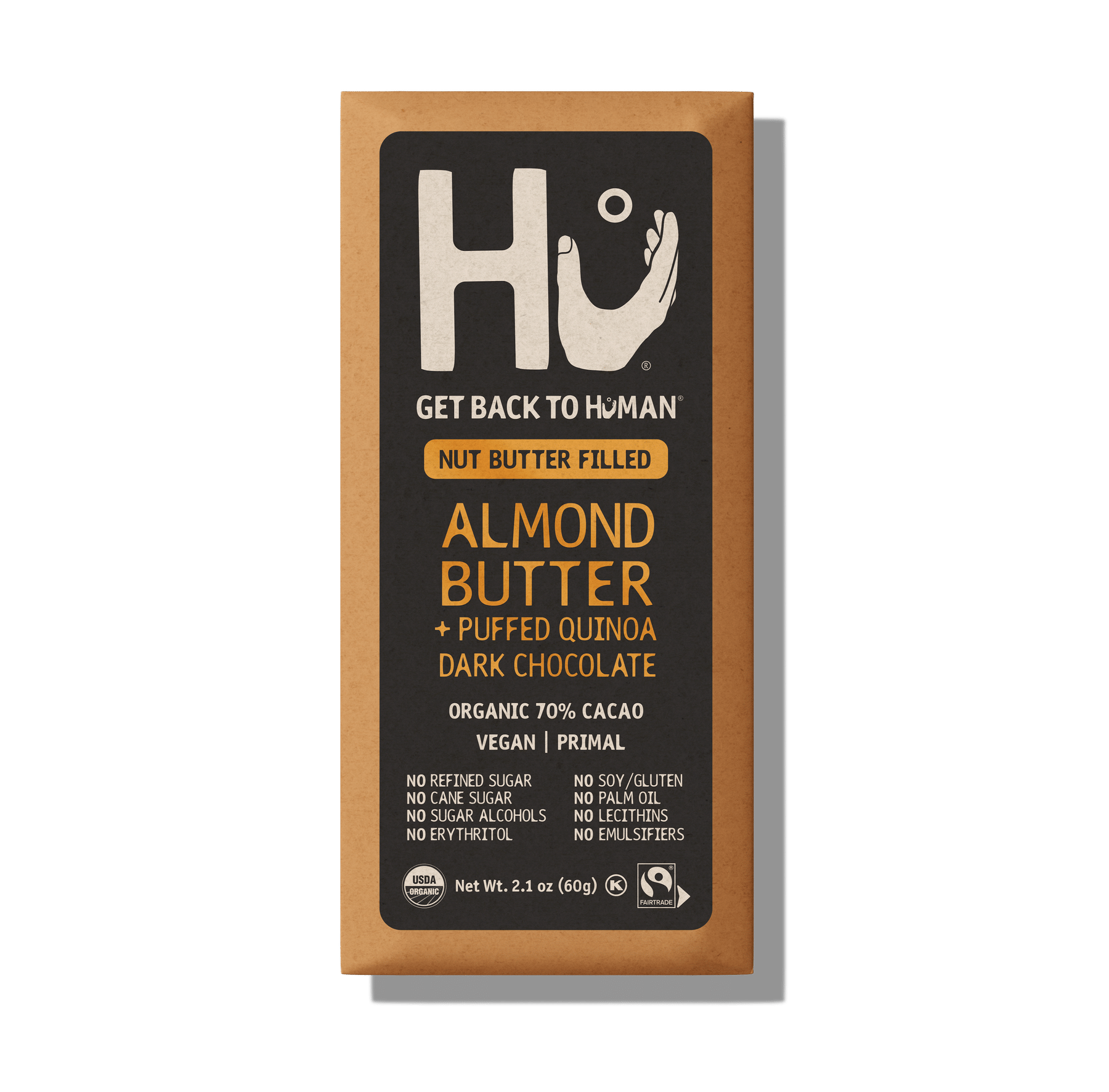 Almond Butter + Quinoa Crunchy Dark Chocolate Bar