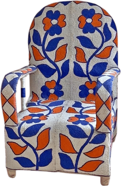 20th Century Yoruba Beaded Ceremonial Armchair