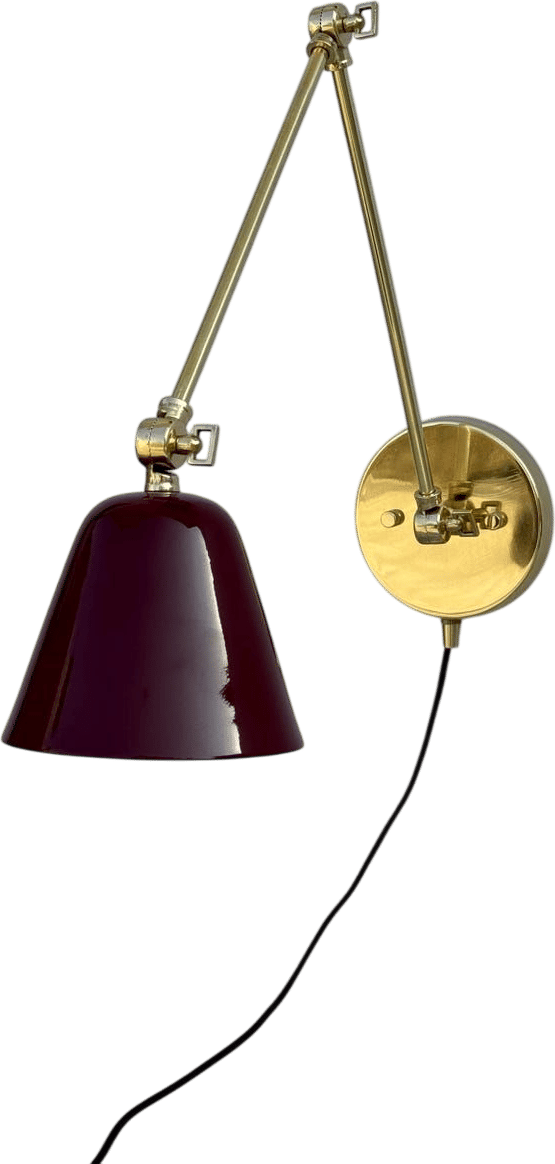 Mid Century Brass Swing Arm Wall Sconce