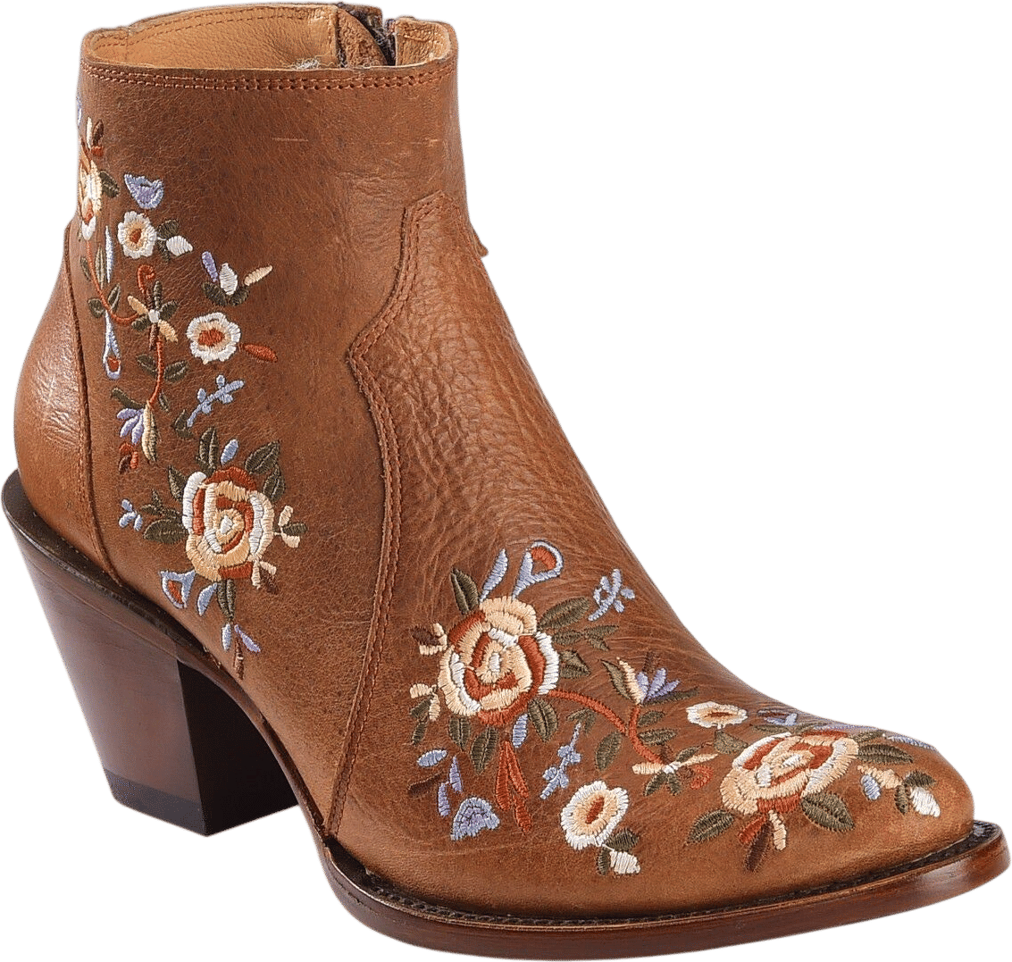 Millie Floral Embroidered Booties