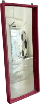 Glass and Wood Fun House Mirror, 1950s USA