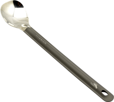 Titanium Long Handle Spoon with Polished Bowl