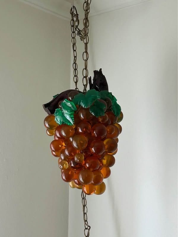 Lucite grape hanging lamp