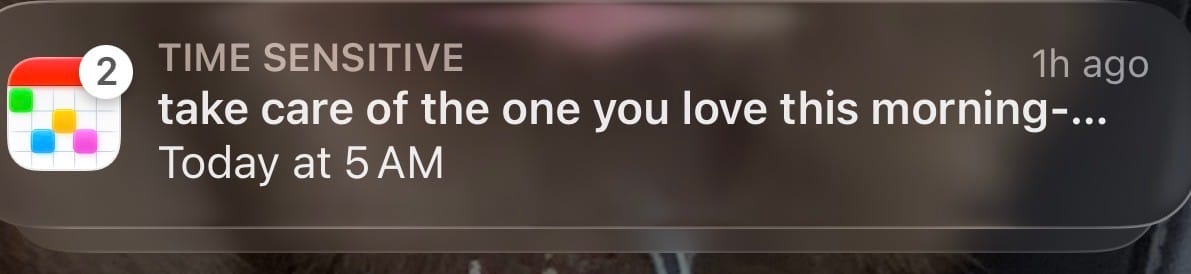 take care of the one you love notifications