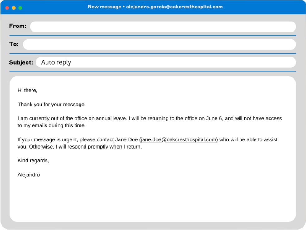 OOO emails