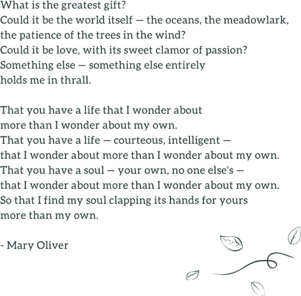 what is the greatest gift by mary oliver