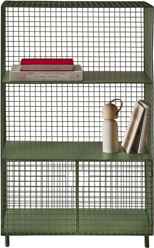 Metal Bookcase with Doors