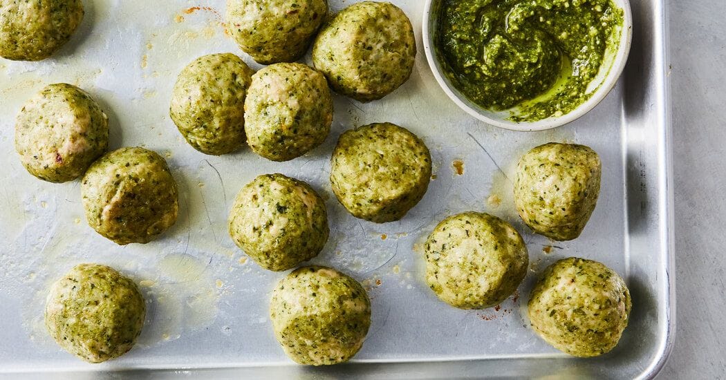 Chicken Pesto Meatballs