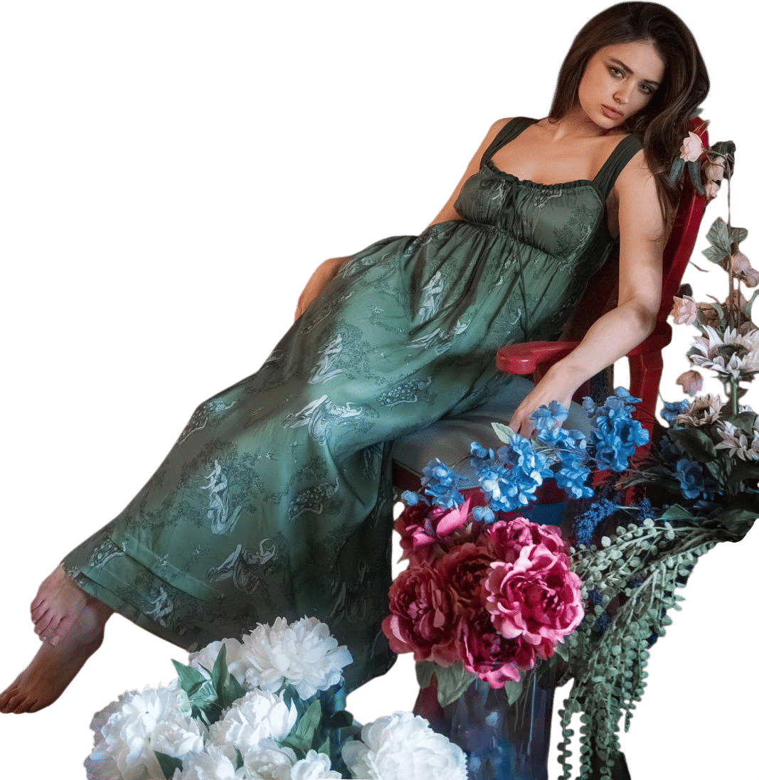 Till Blush Of Night Phaedra Nightgown (Sage)