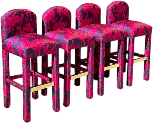 Vintage 80s Pink Bar Stools