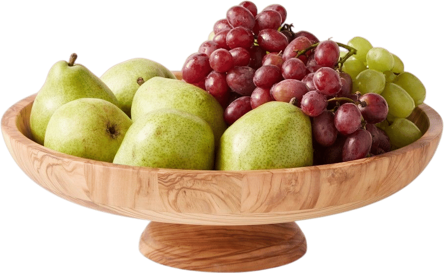 Olivewood Pedestal Fruit Bowl