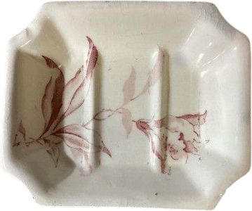 Vintage Brown Transfer Ironstone Soap Dish