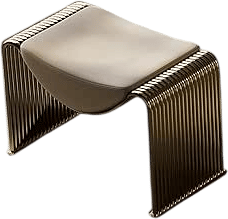 Midcentury End of Bed Bench with PU Leather Seat