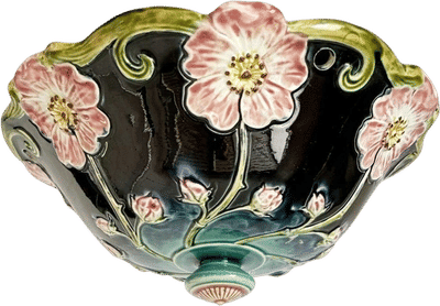 19th Century French Majolica Ceiling Light Fixture