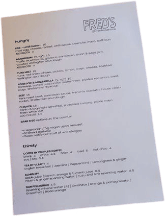 Limited Menus