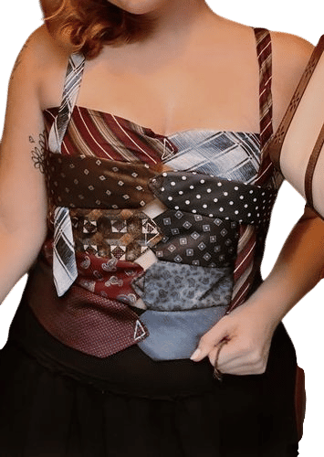 handmaking a men’s ties corset top for a harry styles concert