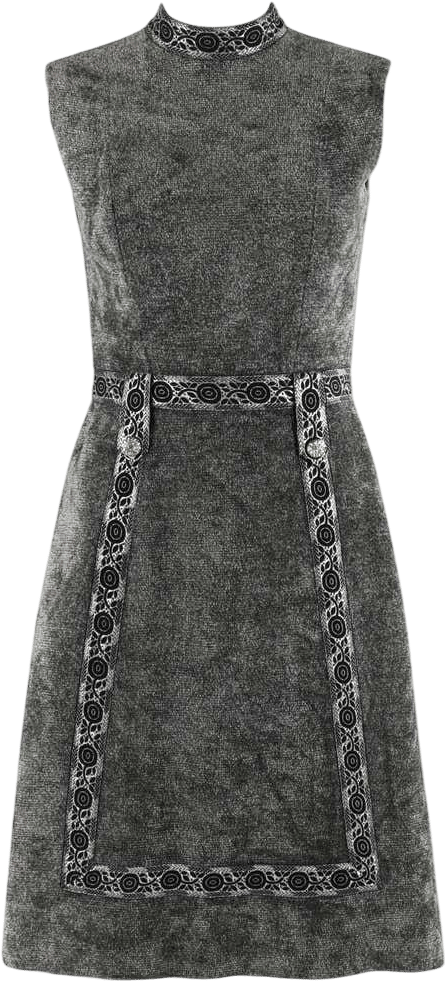 LESLIE FAY c.1960’s Gray Silver Mod A-line Dress
