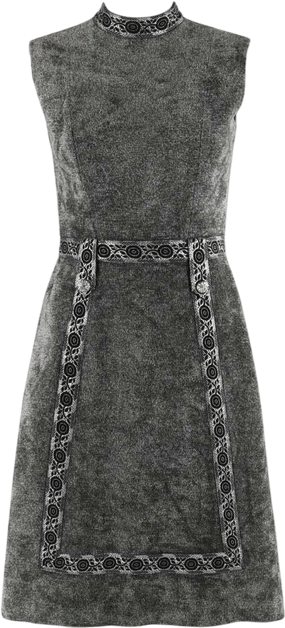 1960s Gray Silver Mod A-line Dress