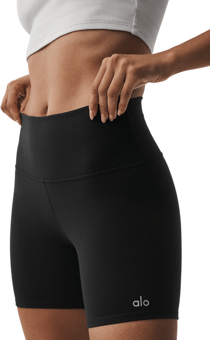 5" Airbrush High-Waist Biker Short - Black