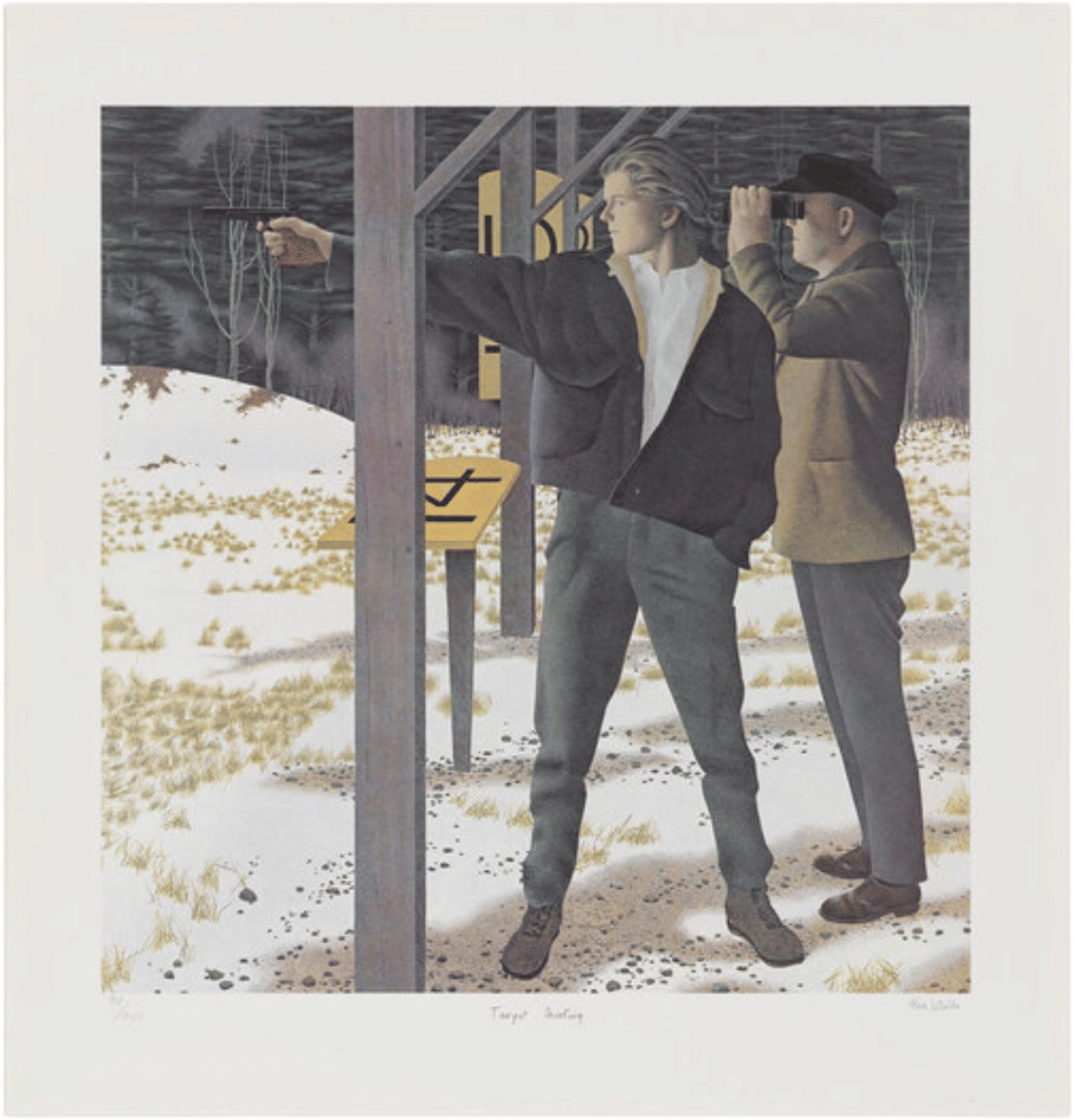 The ultra aught contemporary look and palette of the late Alex Colville’s paintings