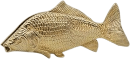 Vintage Mid-Century Brass Carp Fish Letter Rack