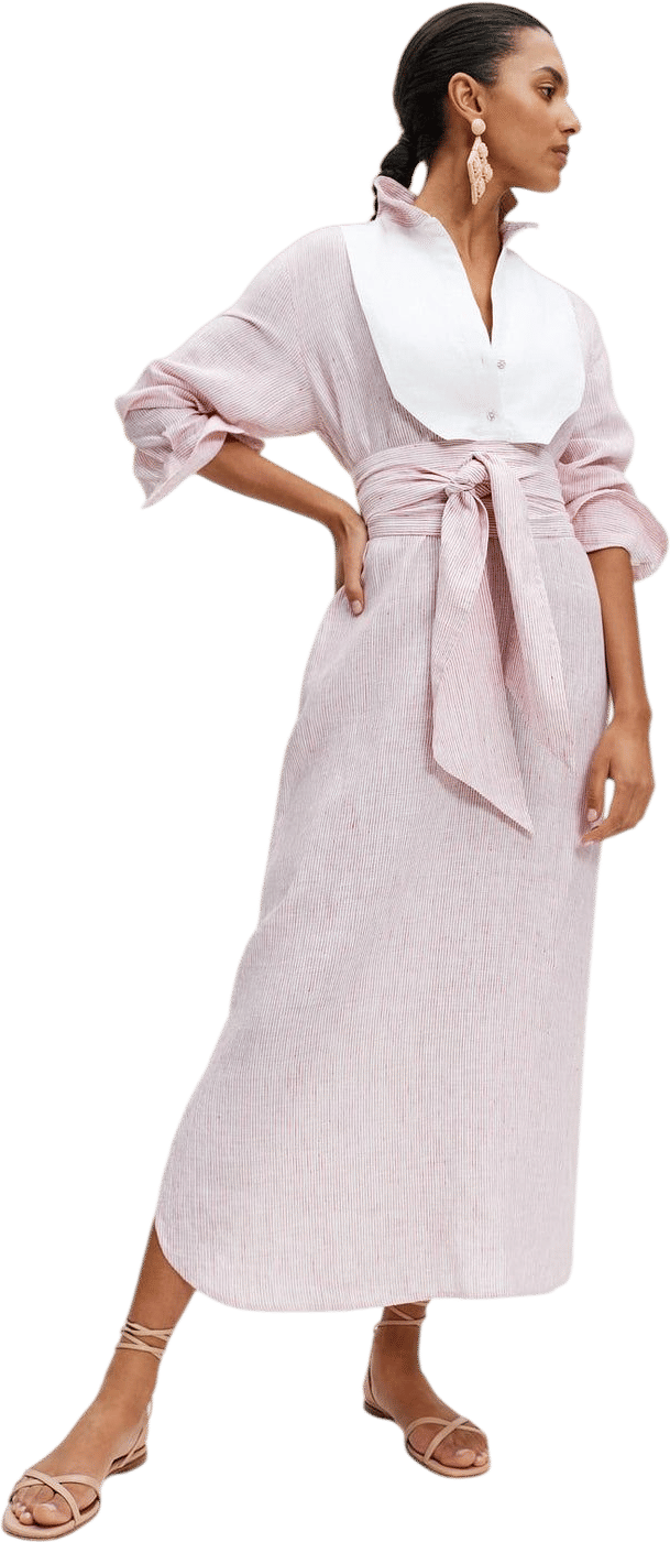 Wiggy Kit Floating Bib Dress (Red Stripe)
