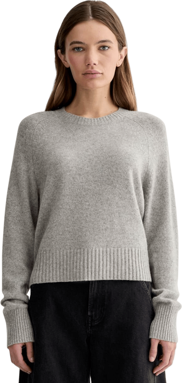 The Boxy Crew in Cashmere (Light Heather Grey)
