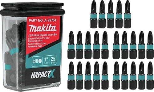 Makita A-99764 Impactx 2 Phillips Drywall 1″ Insert Bit, 25 Pack