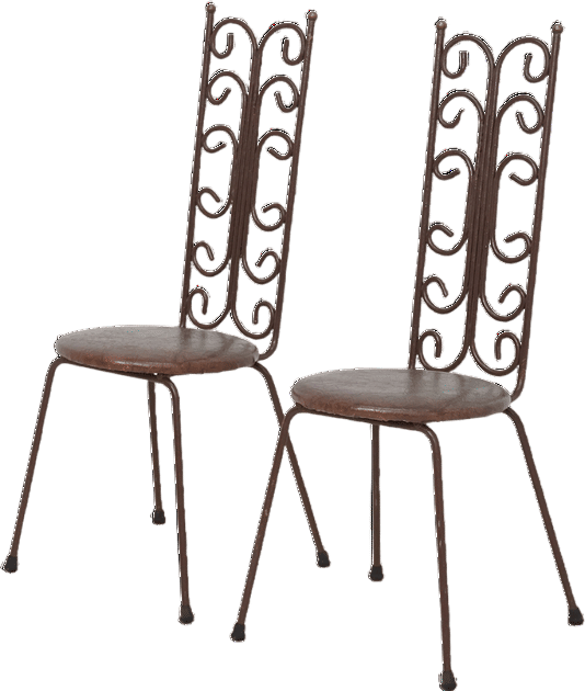 Pair of Iron Scroll Side Chairs