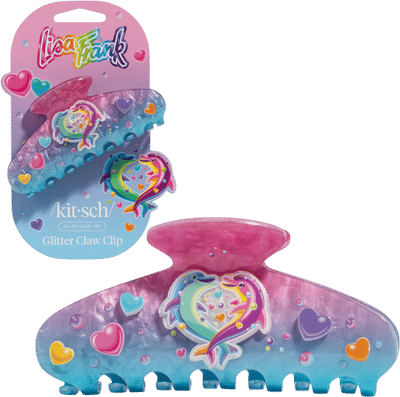 Lisa Frank x Kitsch Glitter Claw Clip - Dancing Dolphins