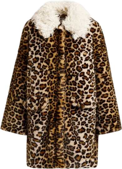Essentiel Antwerp Leopard-Printed Faux Fur Coat
