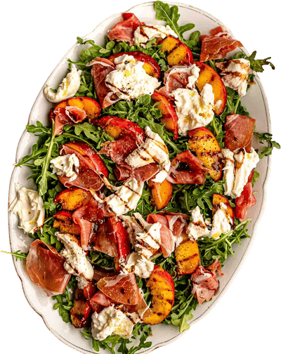 Grilled Peach Burrata Prosciutto Salad Recipe